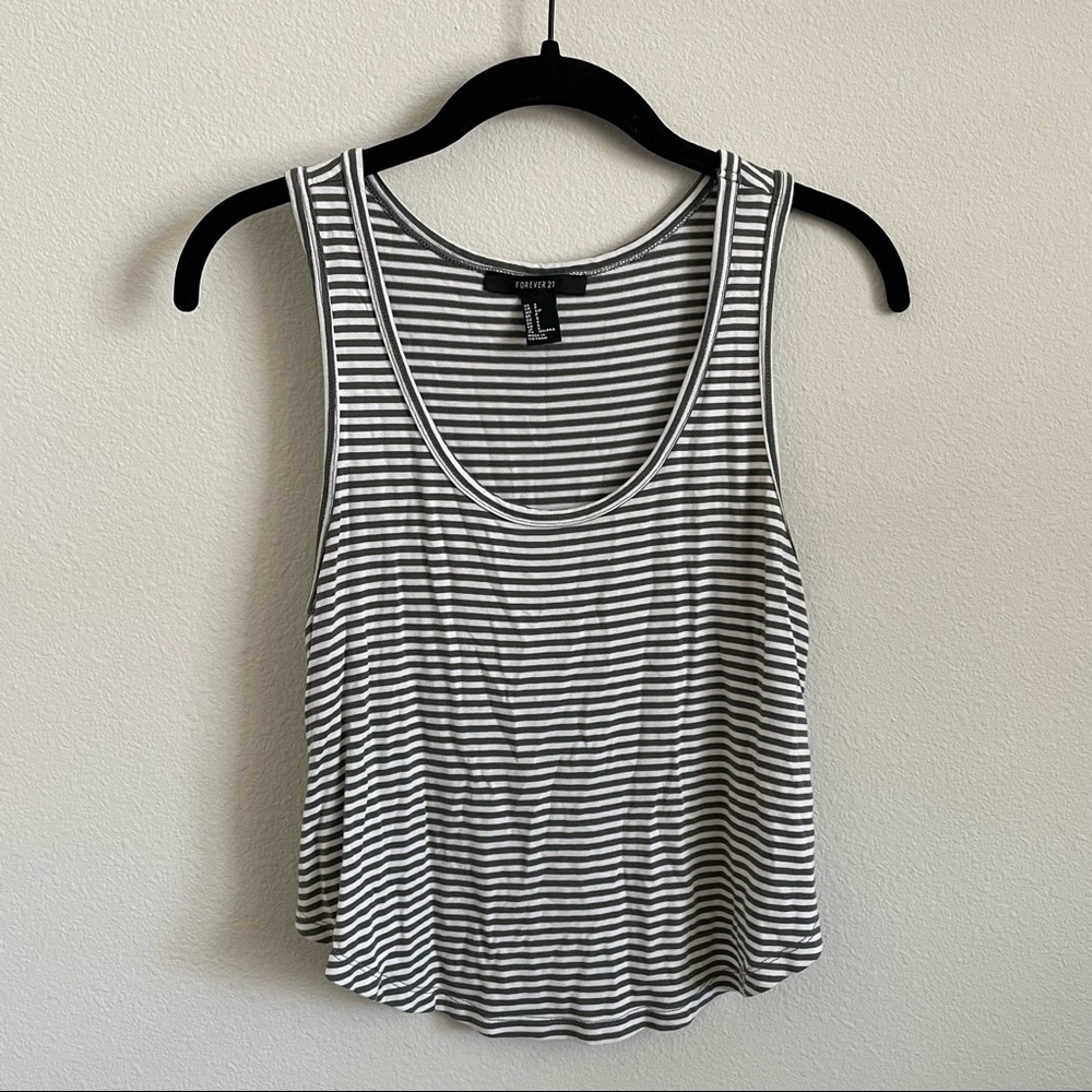 white and grey cropped tank